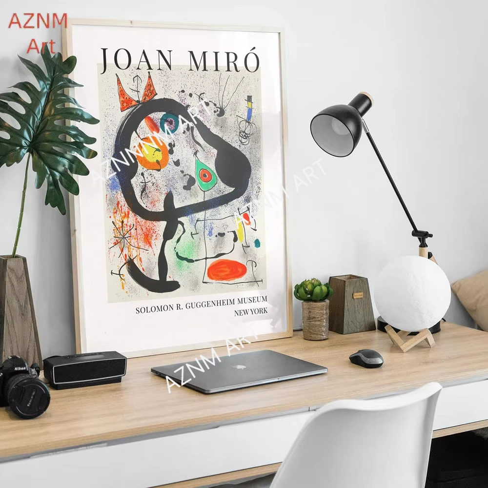 Joan Miro Abstract Art Vintage Posters Canvas Painting Print Room Home Kitchen Bar Cafe Room Wall Decor view 5