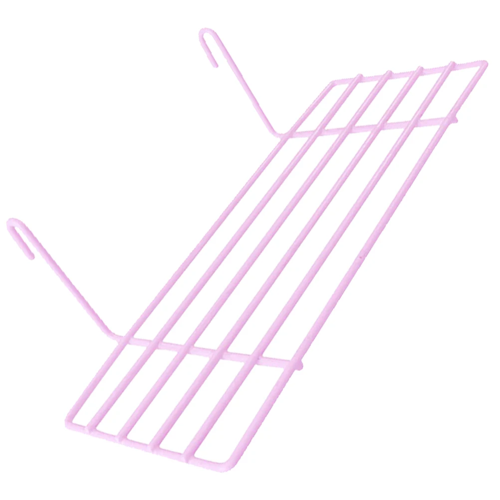 

1pcs Bird Cage Accessories Photo Wall Hanging Iron Grid Parrot Stand Wear resistant Toy Resting Platform Pink White