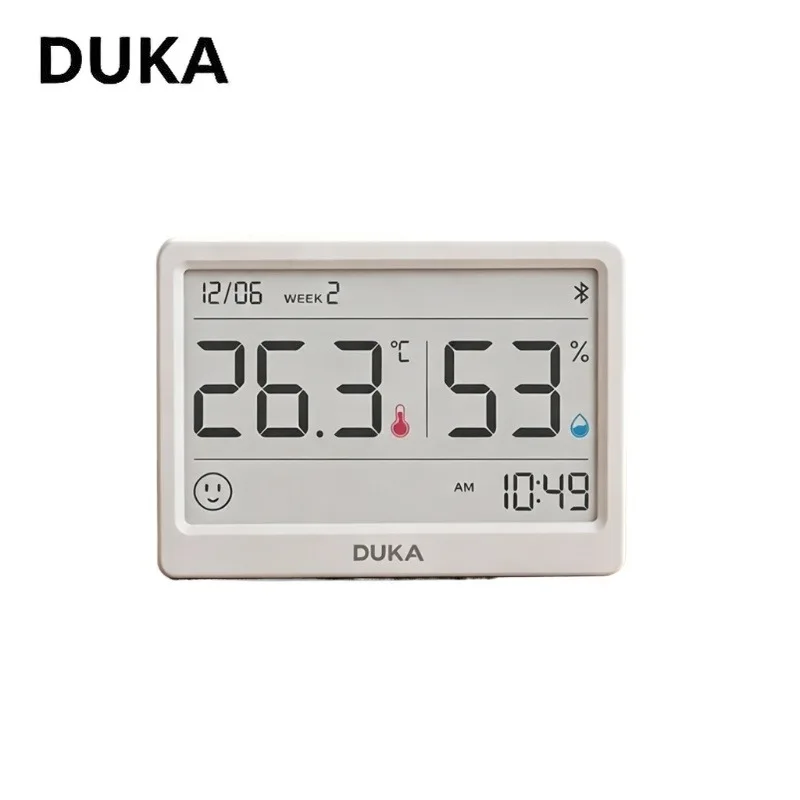 DUKA ATuMan E-Ink Screen Smart Thermometer Hygrometer Bluetooth Connected High Precision Indoor Digital Clock TH2