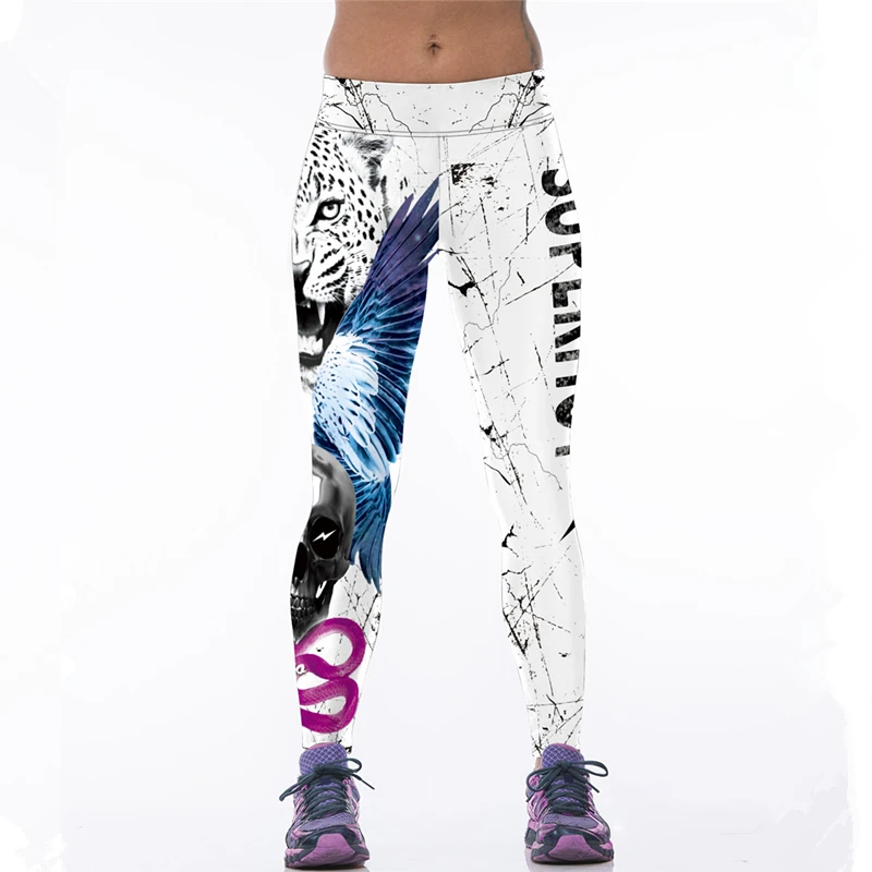 Damskie legginsy sportowe Leopard 3D Print wysokiej talii siłownia Legging szybkie suche spodnie do biegania spodnie do ćwiczeń dla jogi Lady leginsy sportowe