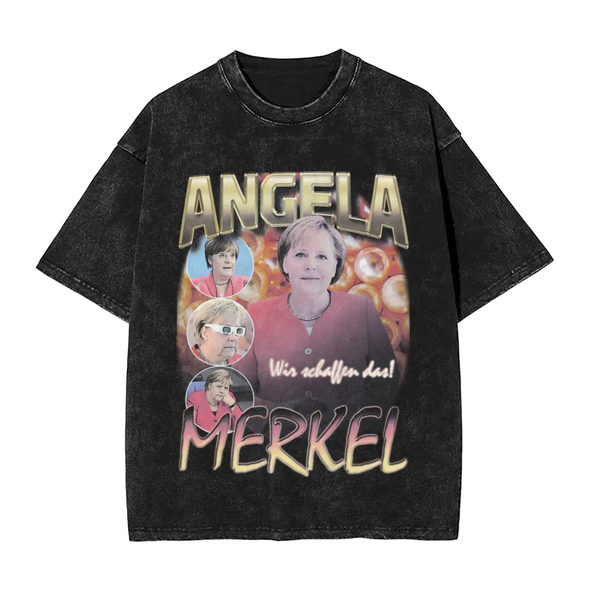 Angela Merkel Rap Bootleg Tee Classic Stylish A Vintage Oversized Cotton Unisex T-Shirts