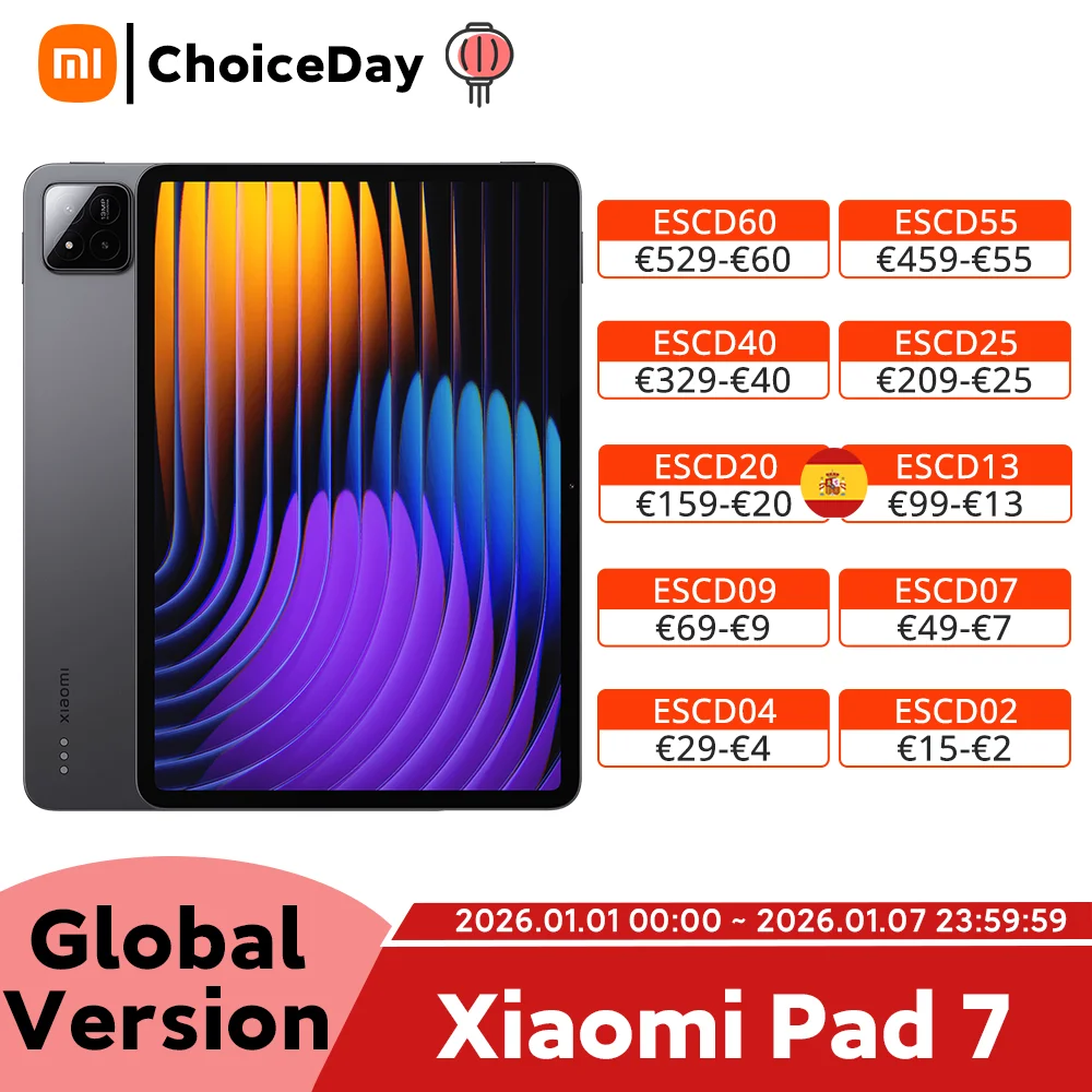 Versión Global Xiaomi Pad 7 Procesador Snapdragon® 7+ Gen 3 Pantalla 3.2K 144Hz 8850mAh 45W Turbo Charge MI Pad 7