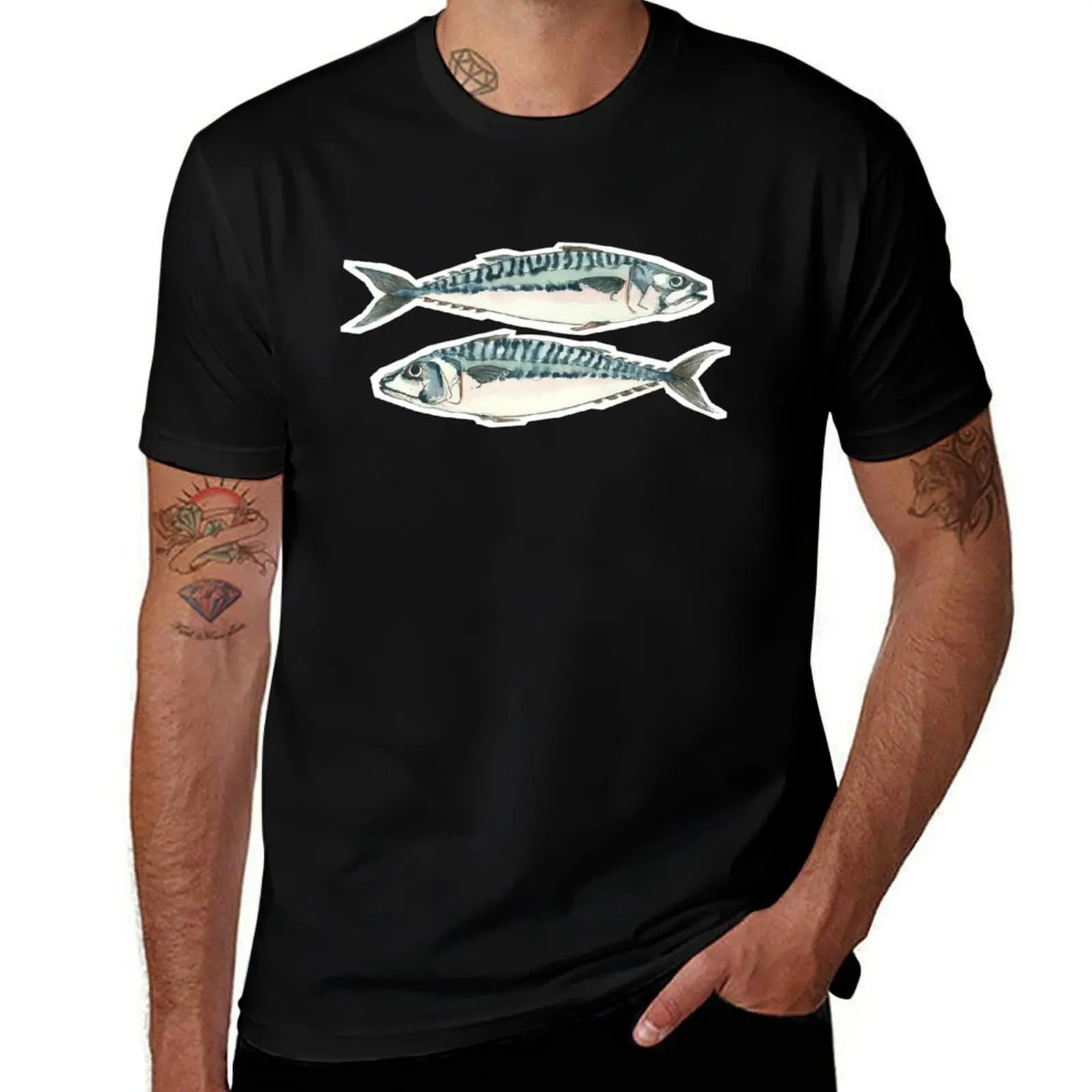 

Atlantic mackerel (Scomber scombrus L.) T-Shirt t shirt man designer cotton t shirt man T-Shirt