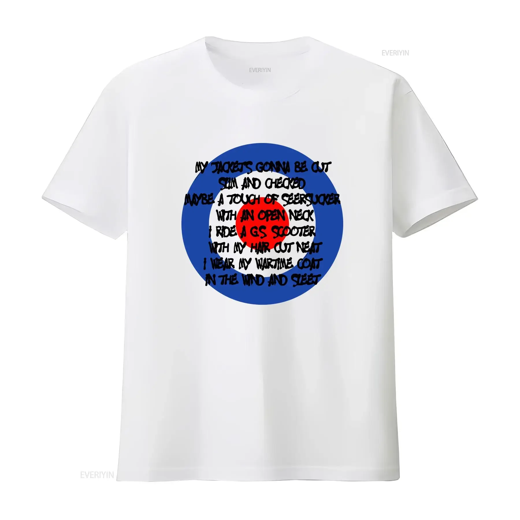 Men'S The Who Quadrophenia Vintage Album T Shirt Official Merchandise with Iconic Song Lyrics Track Listings Casual Round