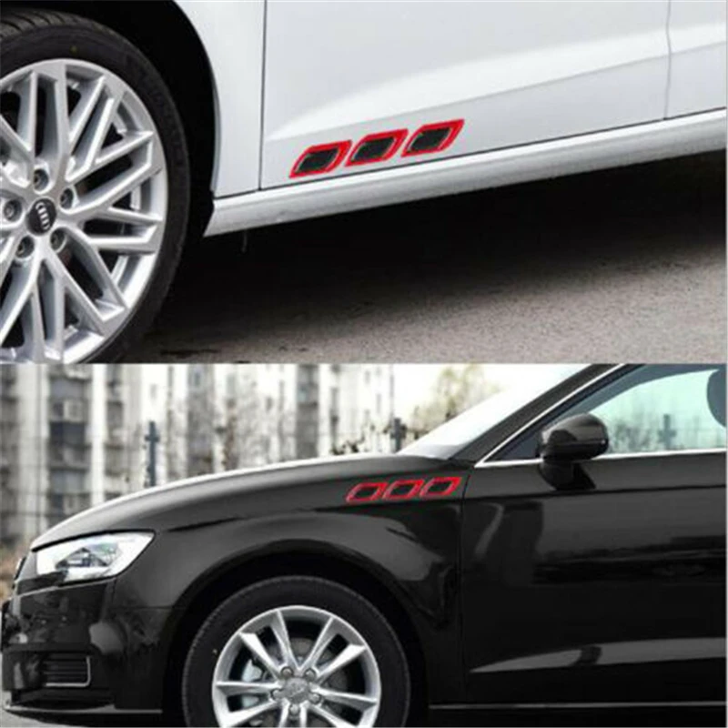 6pcs/Set Car Reflective Stickers Anti-Scratch Safety Warning Sticker for Moto Truck Auto Motor Exterior Decorative Accessories