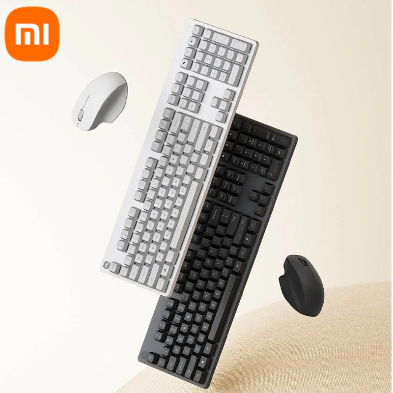 New Xiaomi Wireless Keyboard and Mouse Set Comfort Edition Wave shaped Key Separation Sponge Hand Support Asymmetric Mouse