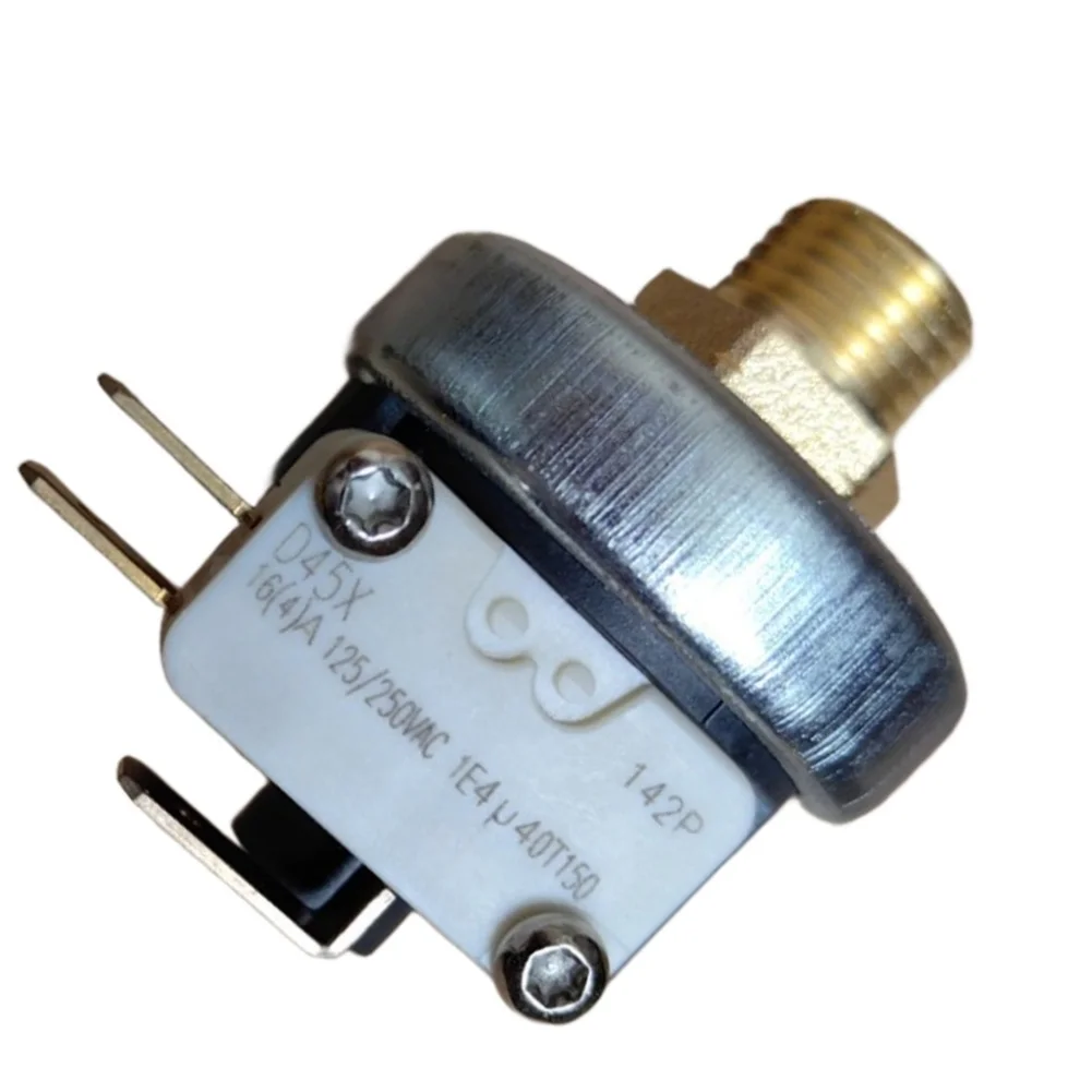 Pressure Switch for Steam Cleaners and Coffee Machines with 9.6mm and 13mm Thread Sizes Copper Construction Silver Black
