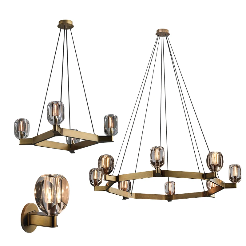 

K9 Crystal Minimalist Pendant Light Round Dining Room Decoration Modern Villa Duplex Hanging Lamp Dimmable Lamparas Bedroom