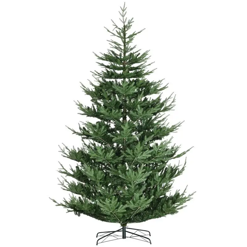 

9ft Artificial Christmas Tree, Hinged Pine Xmas Tree with 1939 Realistic Branches, Steel Base, Auto Open, Green Color