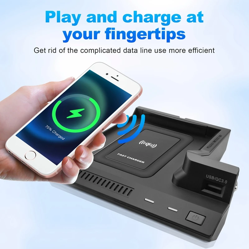 Car Wireless Charger QI Phone Charger Charging Case Pad For Mercedes Benz W205 C Class AMG C43 C63 X253 GLC Class