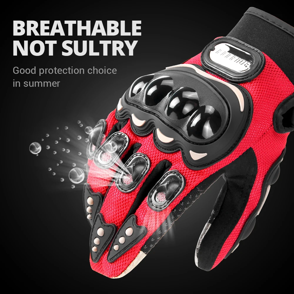 Nuovi guanti da moto da uomo con nocche rigide Touch Screen da donna Guanti da motocross traspiranti con dita intere Accessori moto