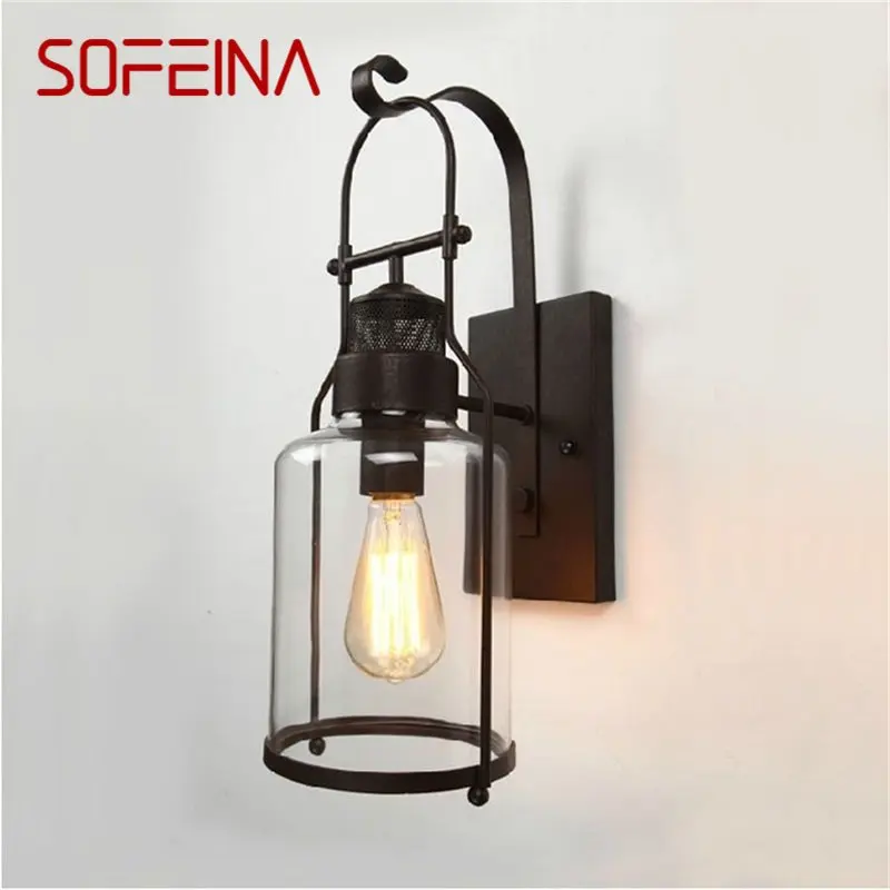 SOFEINA Industrial Retro Wall Light Clássico LED Originalidade Design Luminárias Interior Loft Quarto Lâmpada