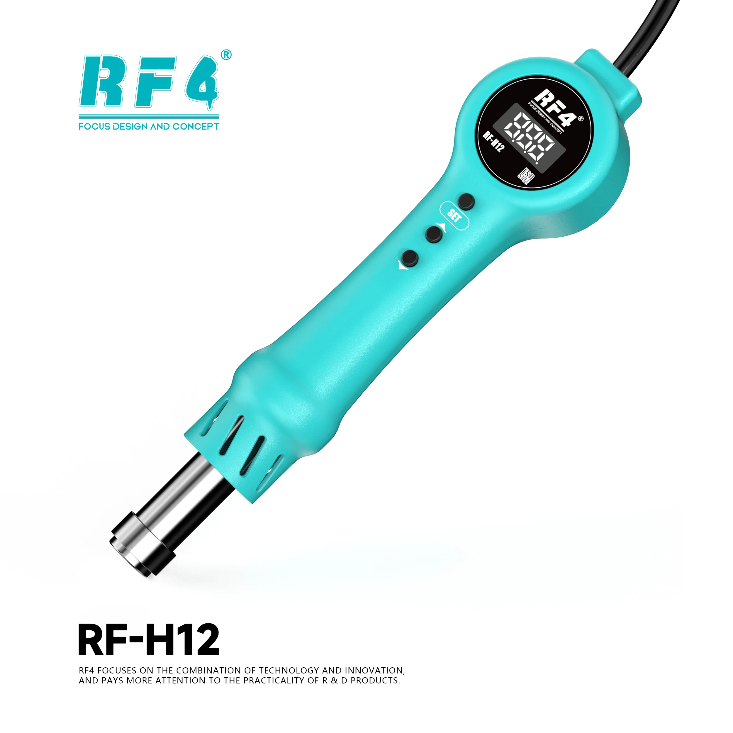 

RF-H12 All in One Design,discarding the Bulky External Control Host,the air and Control Are All in One Hand