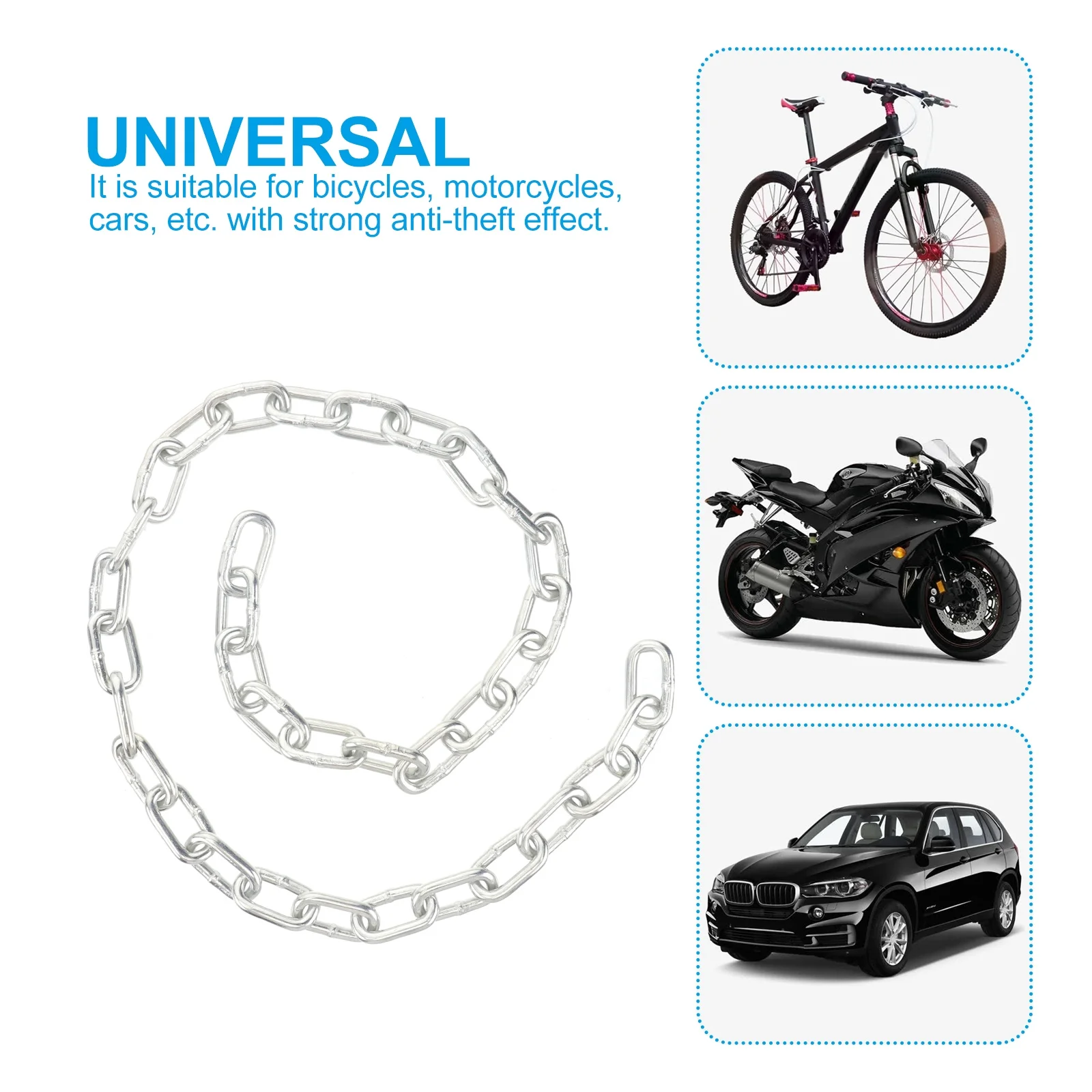 

1Set Anti-Theft Bike Chain Lock Galvanized Steel Thick Strong Door Chain Home Security Accessory Latch Lock Door Accessory