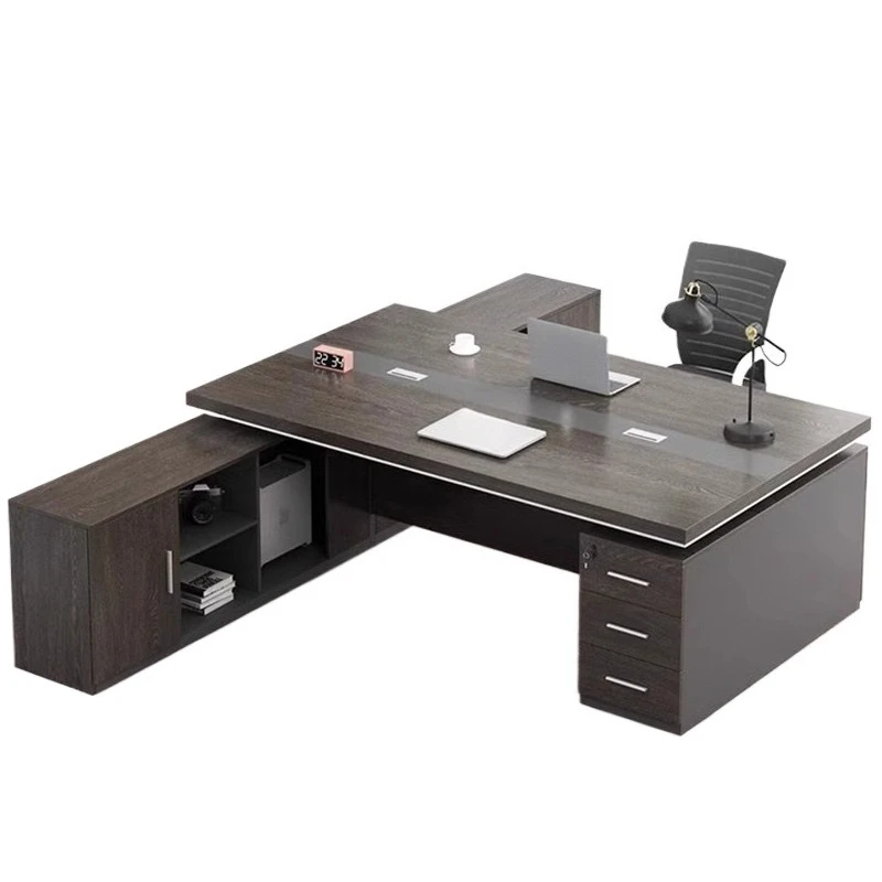 LMM Simple Modern Manager President Desk Office Supervisor Desk and Chair Combination