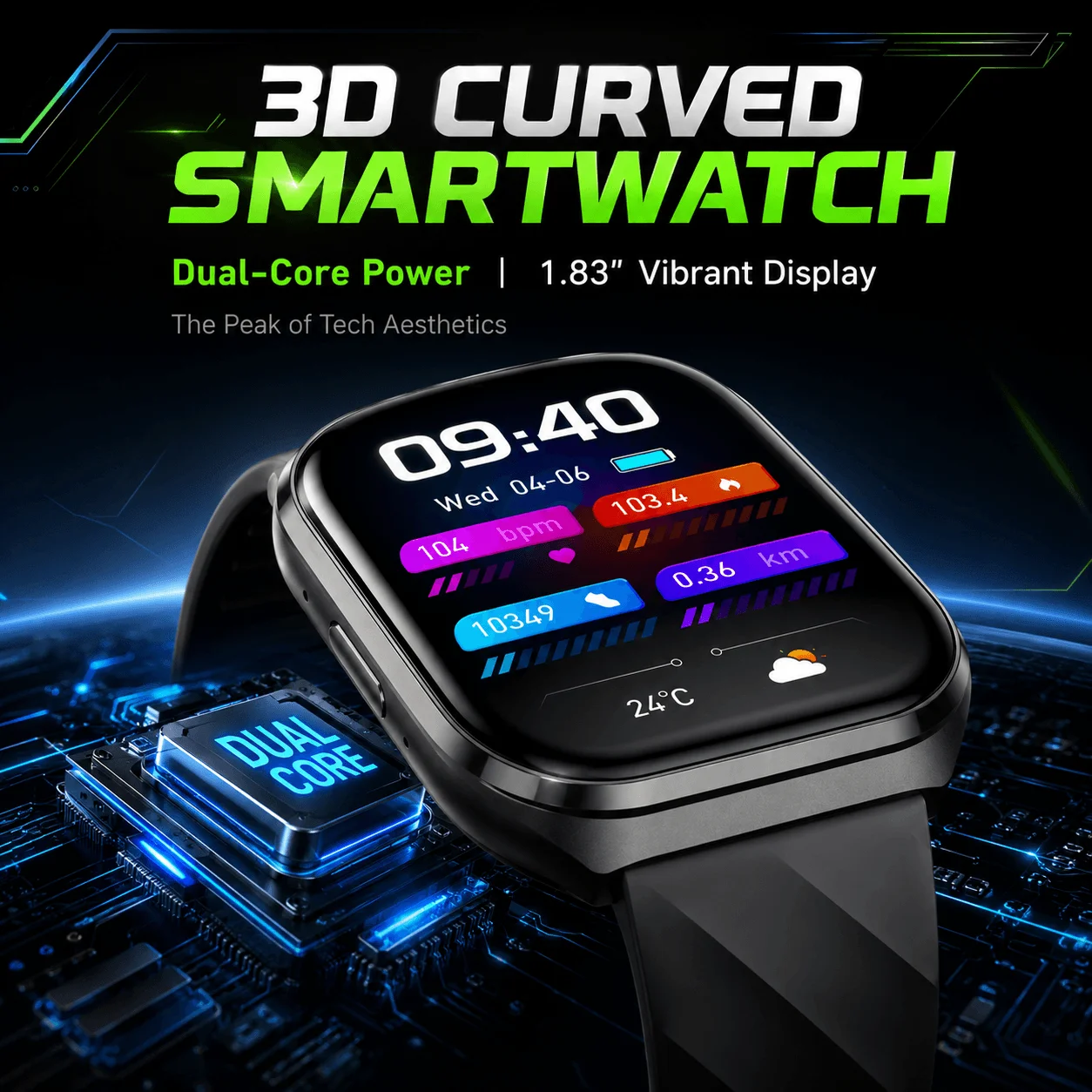 

Smart Watch 1.83" IPS HD 3D Curved Screen 1000mAh Bluetooth Call IP68 Outdoor Sports Fitness Watch Men Women
