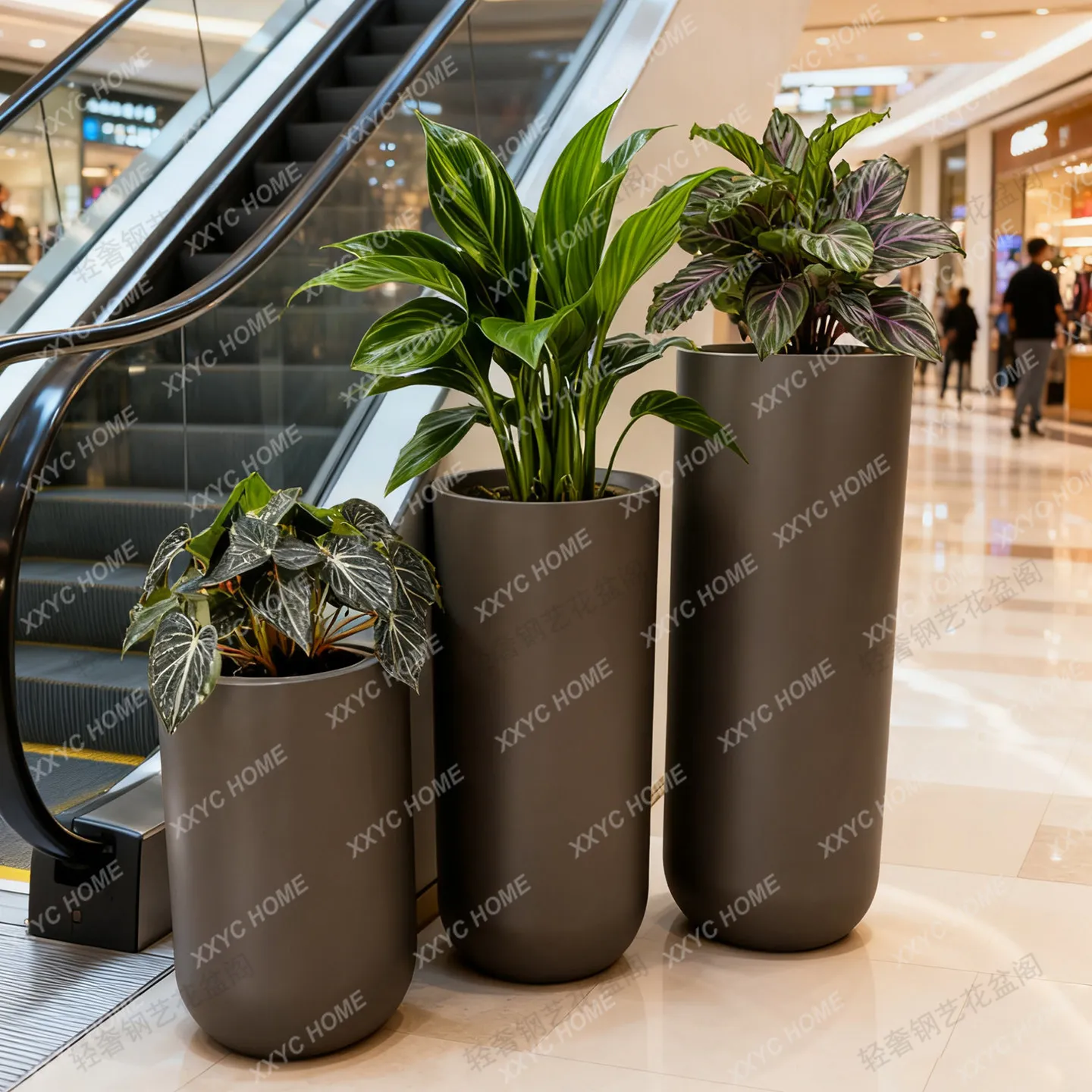 Wrought iron vase baking paint simulation plant use hotel special-shaped shopping mall office building flower tank