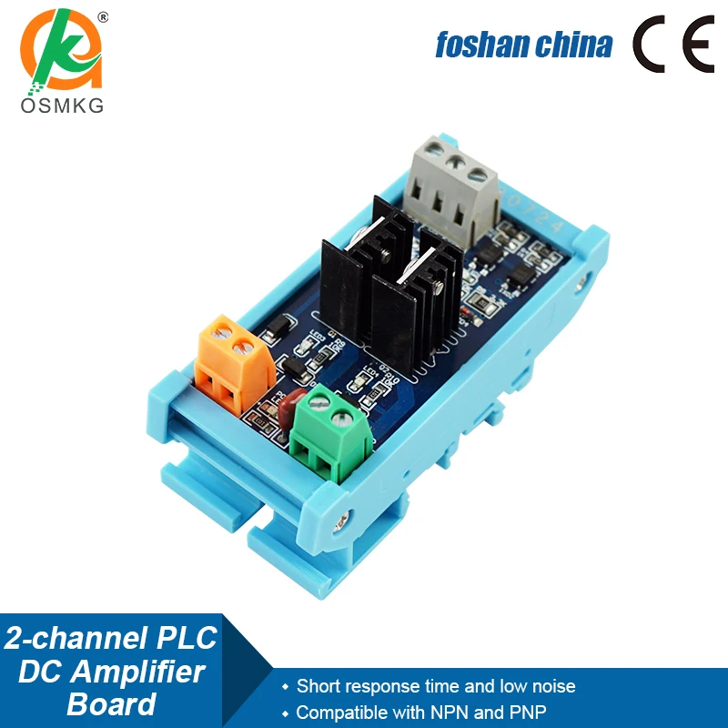 2 Channel  PLC DC Amplifier Board No Contact MOS Control Optocoupler Isolation Contactless Short Circuit Protection for PLC