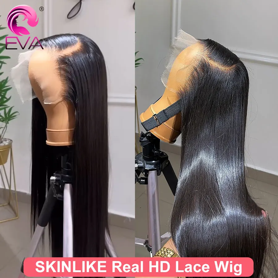 

Silky Straight 13X6 HD Lace Frontal Wig Invisible HD Lace Bleached Knots Human Hair HD Lace Wigs Pre Plucked Glueless 5x5 HD Wig