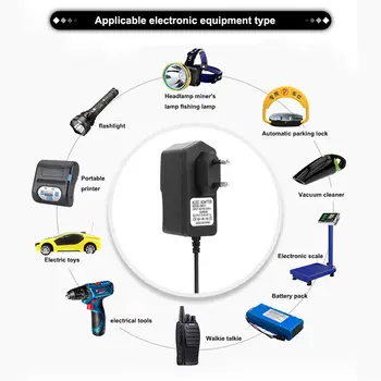 12V 14,6V 14,8V 1A 2A Chytrá nabíječka pro hračky 12V 14,6V 14,8V 1000MA 2000MA Napájecí adaptér pro autobaterie a motocykly DC 5,5*2,1MM 6 nejlepší prodej 14,8V adaptér - №1