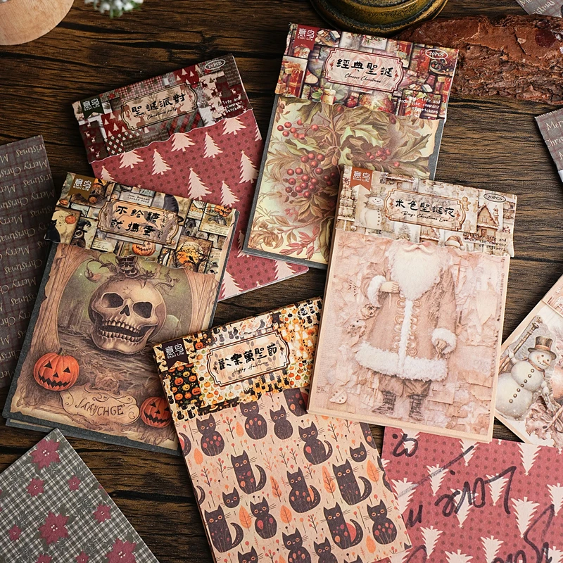 

20 sheets Vintage Halloween Decoration Material Paper for Journal Collage Scrapbooking Supplies Aesthetic Stationery decoration