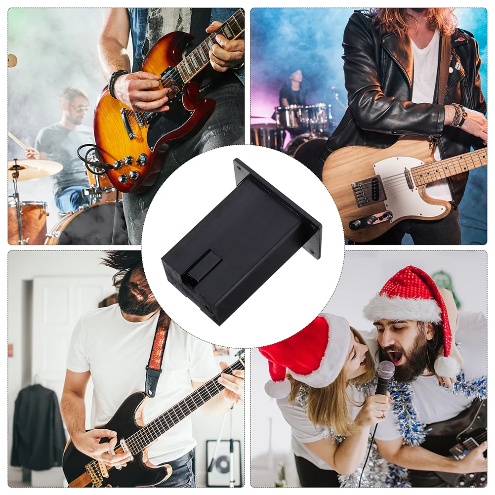 

2Pcs 9V Box for Guitar Bass Small Lightweight Durable Portable Guitar Accessories Black Cover Pickup Container