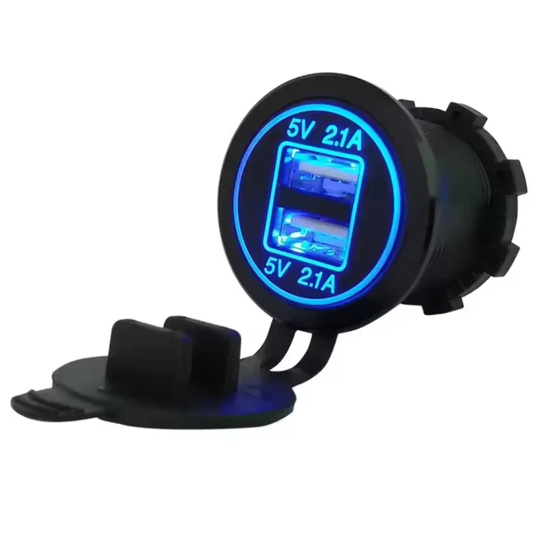Hot Sale 5v 4.2A Dual USB Charger Socket Car Bus Usb Charger Power Socket Plug 4.2a with Switch Bottom for Auto Car Marine Boat - view 3