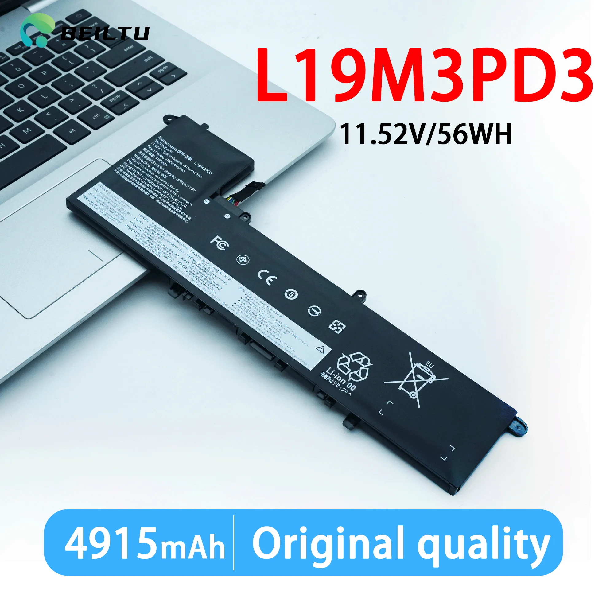 Battery L19C3PD3 L19L3PD3  L19M3PD3 For Lenovo IdeaPad S540-13API 13ARE 13IML 13ITL, Xiaoxin Pro 13 2019 2020 2021 5B10W67393