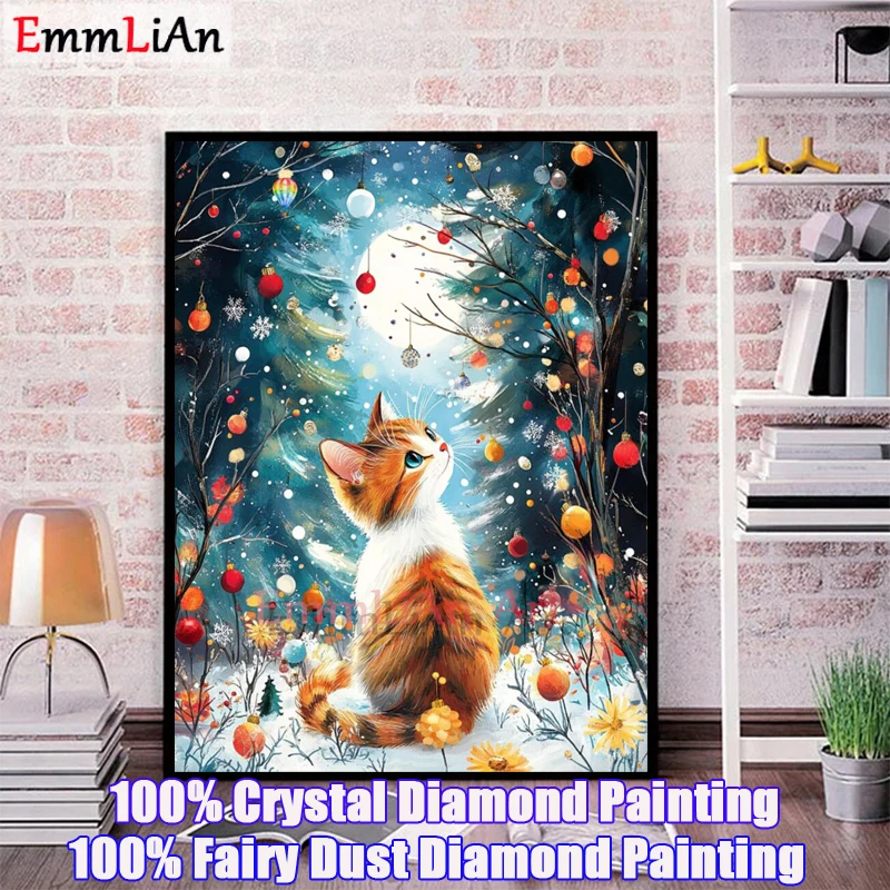 

100% Фея Пыль DIY Пейзаж Алмазная Картина Фудзи Гора Полный Кристалл Мозаика Искусство Кот Вышивка Крестом Набор Настенный Декор