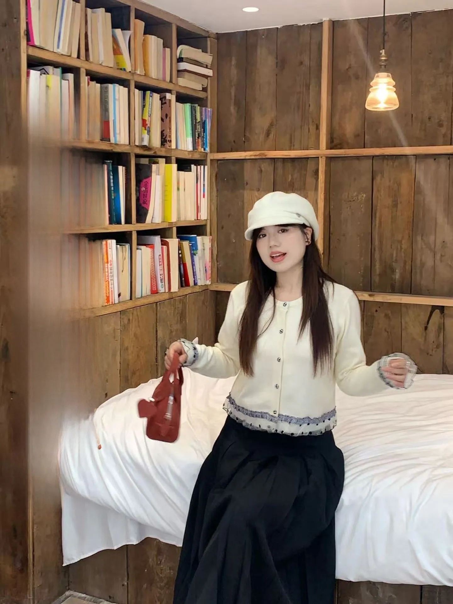 

Модный кардиган Mimi большого размера, молочно-белый, с сетчатыми вставками в горошек, длинный, с открытыми рукавами, для полных женщин