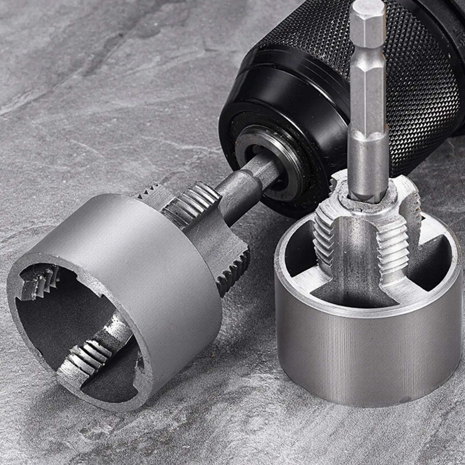Integrated Pipe Threading Tool Electric Drill Internal External Threader Multifunctional Ergonomic Plumbing Accessories For