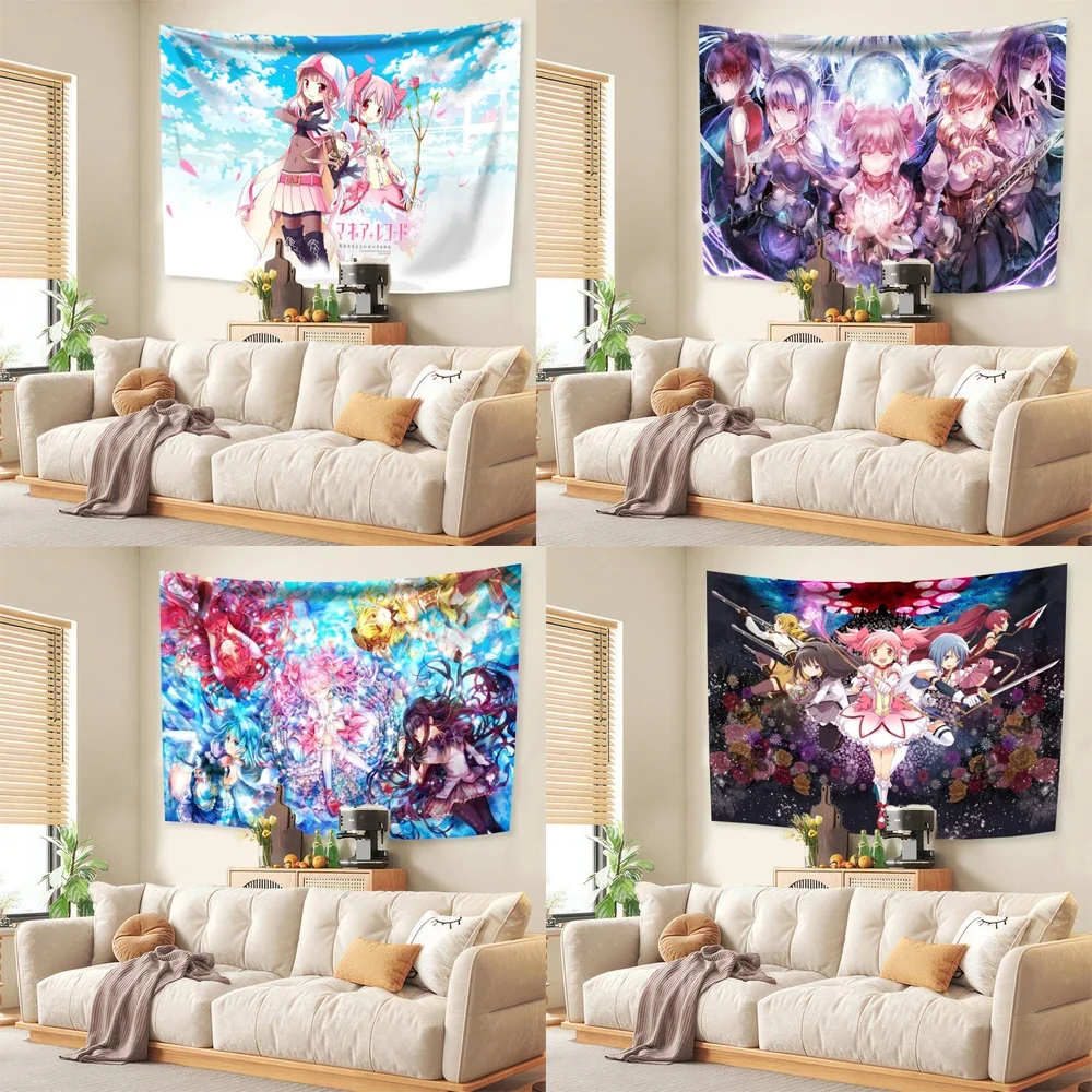 3x5ft Puella Magi Madoka Magica Classic Movie Hippie Wall Hanging Tapestries for Living Room Home Dorm Decor  Anime Tapestry