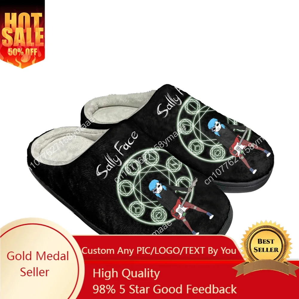 

Hot Game Sally Face Home Cotton Custom Slippers Mens Womens Latest Sandals Bedroom Plush Indoor Keep Warm Shoes Thermal Slipper