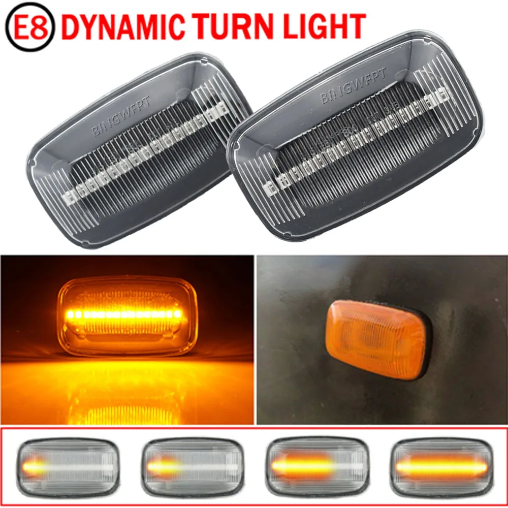 2pcs For Toyota Land Cruiser 70 80 100 Series LED Dynamic Car Blinker Side Marker Turn Signal Light Lamp Accessories