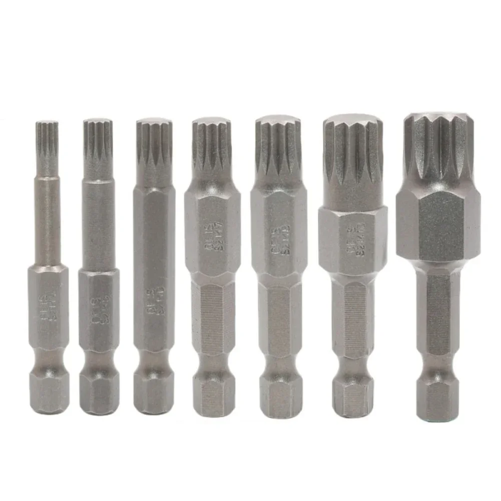 50mm 12 Point Torx Screwdriver Bit Hex Shank Magnetic M5 M6 M7 M8 M10 M-12 Electric Manual Screwdriver Air Drill Bit