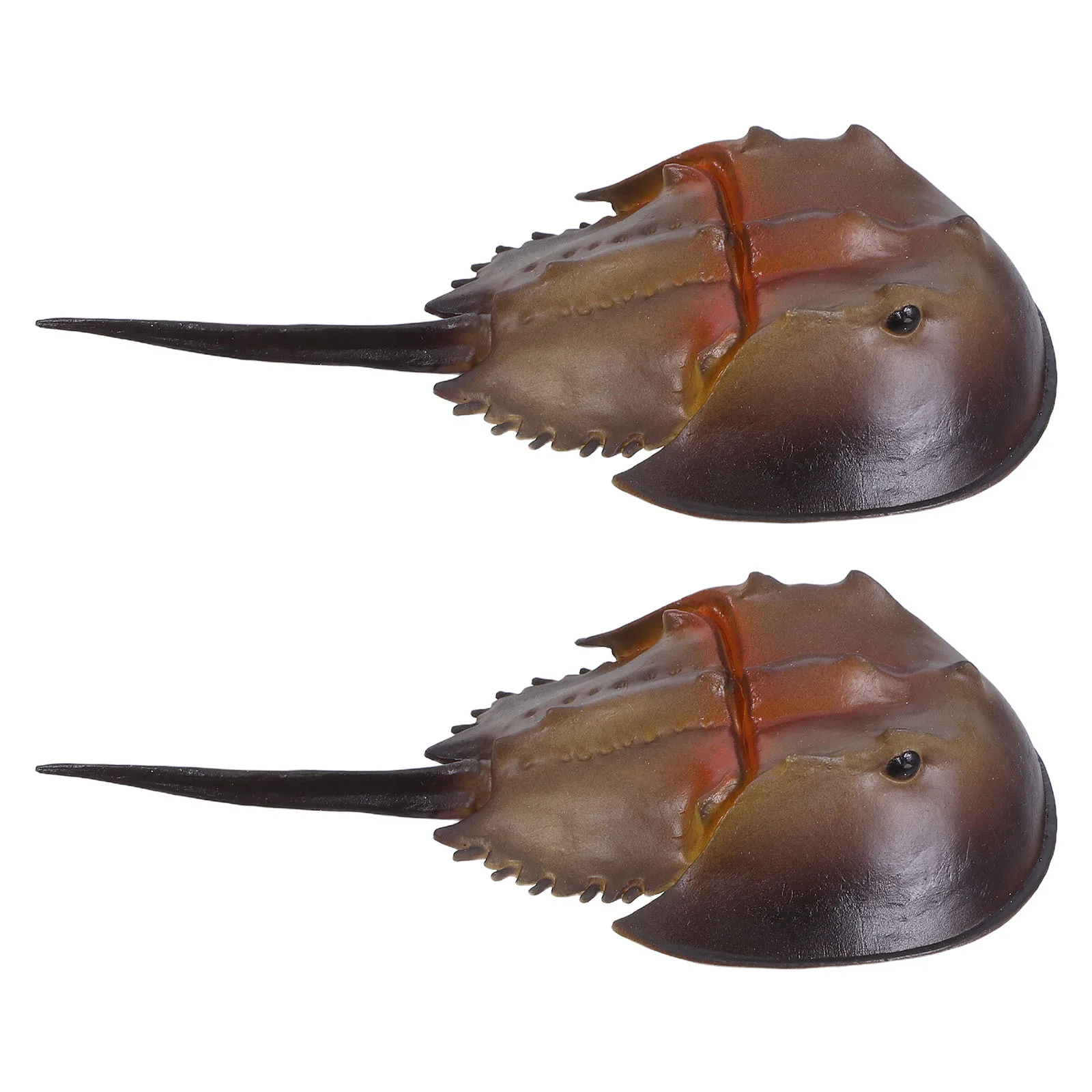 

2pcs Realistic Horseshoe Crab Artificial Plastic Marine Animal Lifelike Sea Creature For Kids 7 Inch Ocean Themed Playset