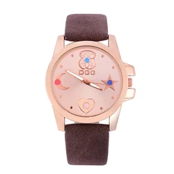 Fashion Brand Women Watch Fashion Dress Quartz Ladies Casual Leather Wrist Watches Gift Bear Clock Quartz Watch