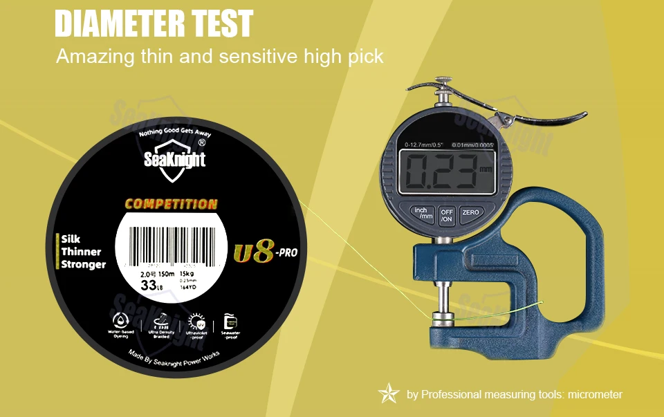 SeaKnight 8-Strang-Angelschnur 15LB-45LB Superdünne U8 Pro 150M – Anti-UV-Beschichtet F+ Salzwassergeschützt Wettbewerbsserie – Detail 7