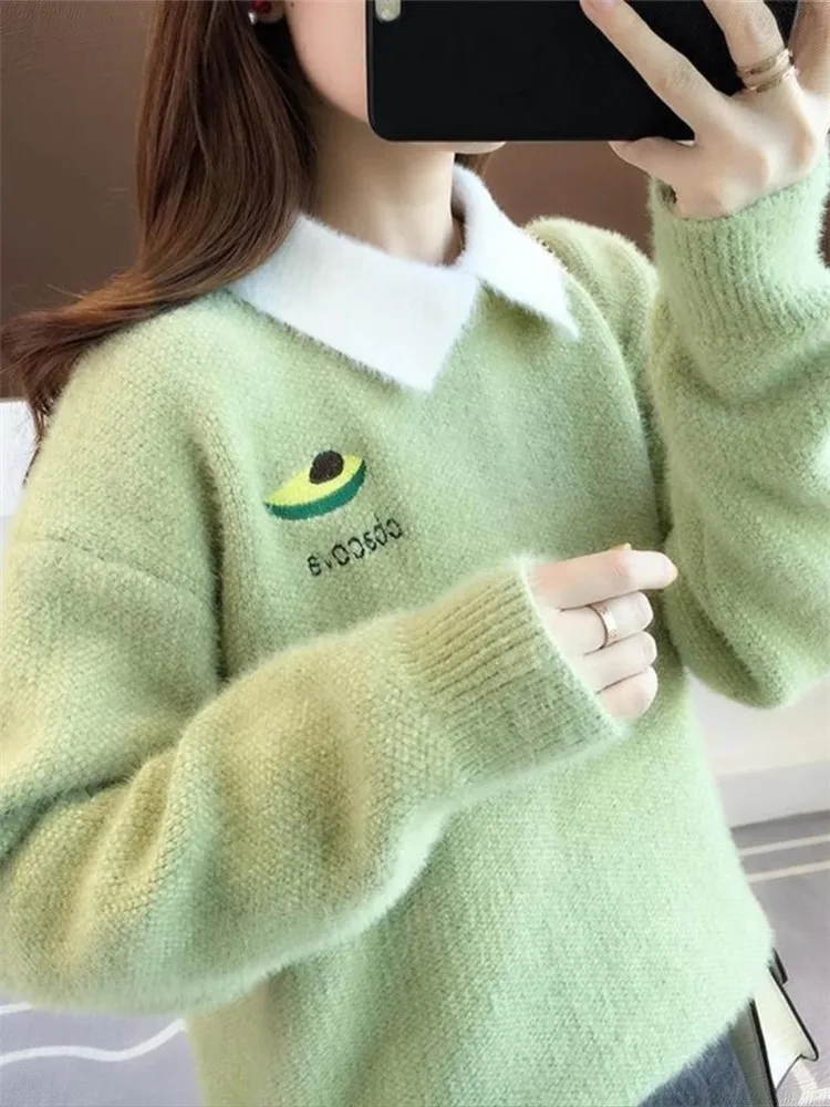 

Fce Lined Thiened Women's Base irt for Autumn Winter 4 Years Old Big Kids Junior High School Knitted Sweater