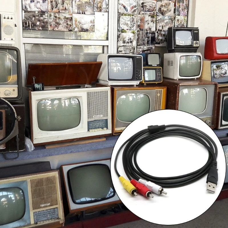 B2EF High Compatibility USB до 3RCA AV Cable 150 см для телевизоров Игроки Игроки и смартфоны