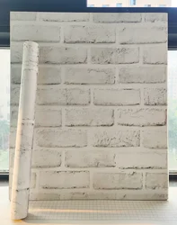 3m White Brick Peel and Stick Waterproof Stickers for Home Wall Decor Vinyl Self Adhesive Removable Wallpaper for Bedroom Walls