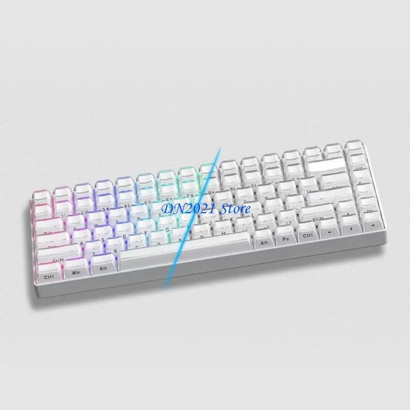 F3KE 113Key Semi Clear Keyboard Keycap Set with Side Legends for Mechanical Board