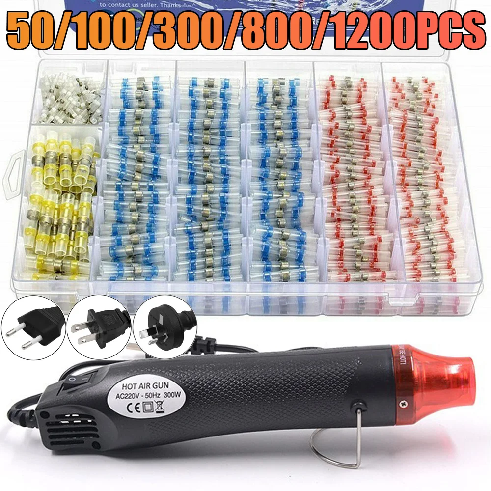 

50-1200PCS Heat Shrink Tubing Wires Cable Sleeves Waterproof Solder Seal Wire Connector Electric Cable Protection with Heater