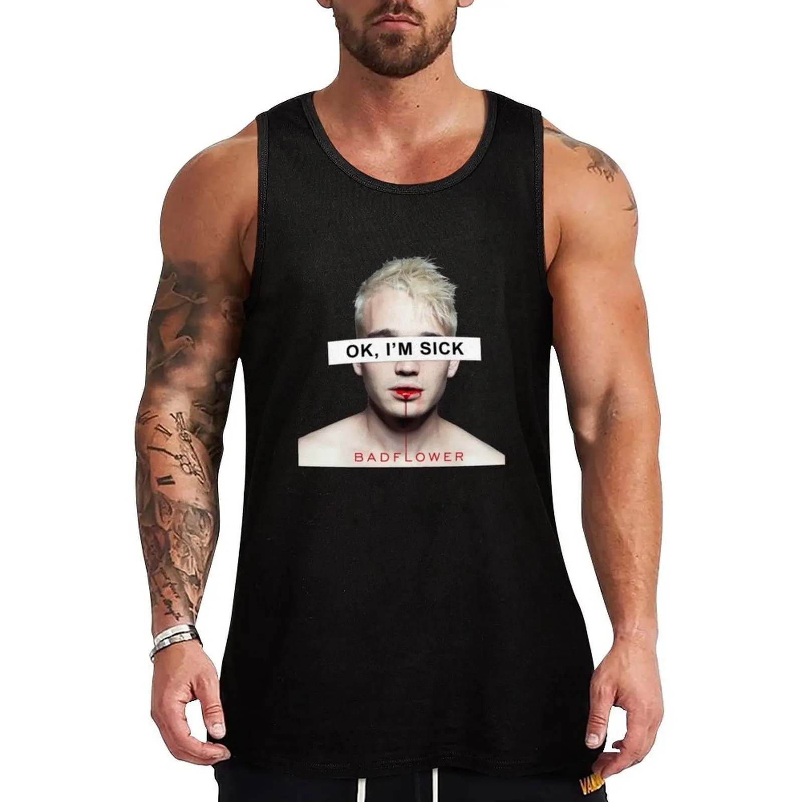 

badflower picture Tank Top Gym Training Tank Top Moisture Wicking Performance