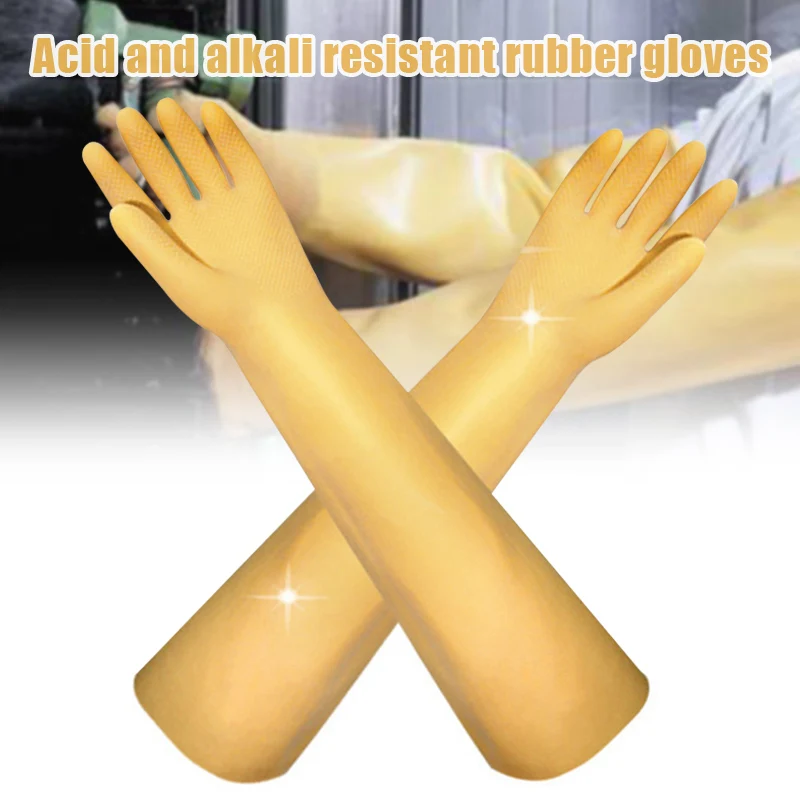 Long Protective Gloves Acid Resistant Chemical Protection Latex Industrial Gloves For Work