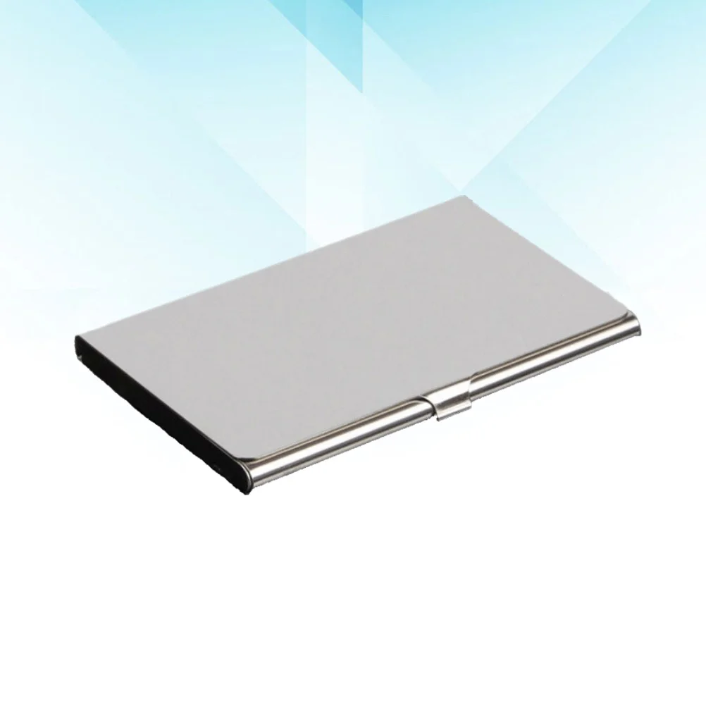 1pc Metal Business Card Holder Stainless Steel Slim Case For Credit Cards Name Cards Portable Organizer Desktop Storage