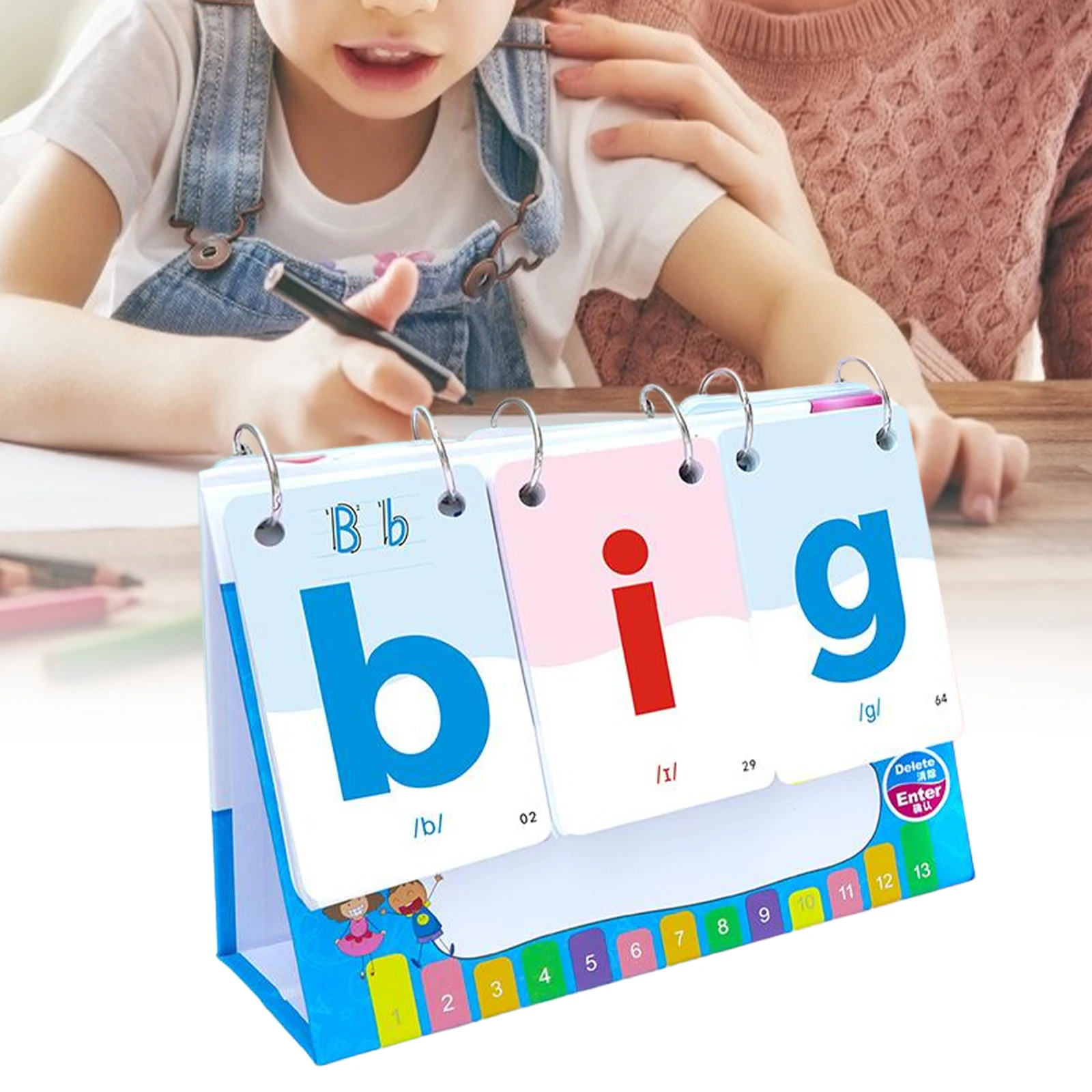 Toddler Phonics Alphabet Flashcards Word Spelling Games Children's Spelling Alphabet Teaching Aids for 3 4 5 6 Year Old Kids