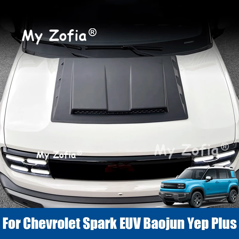 

For Chevrolet Spark EUV Baojun Yep Plus 2025 2026 Car Front Engine Hood Black Bonnet Scoop Hood Cover Decoration Accessories