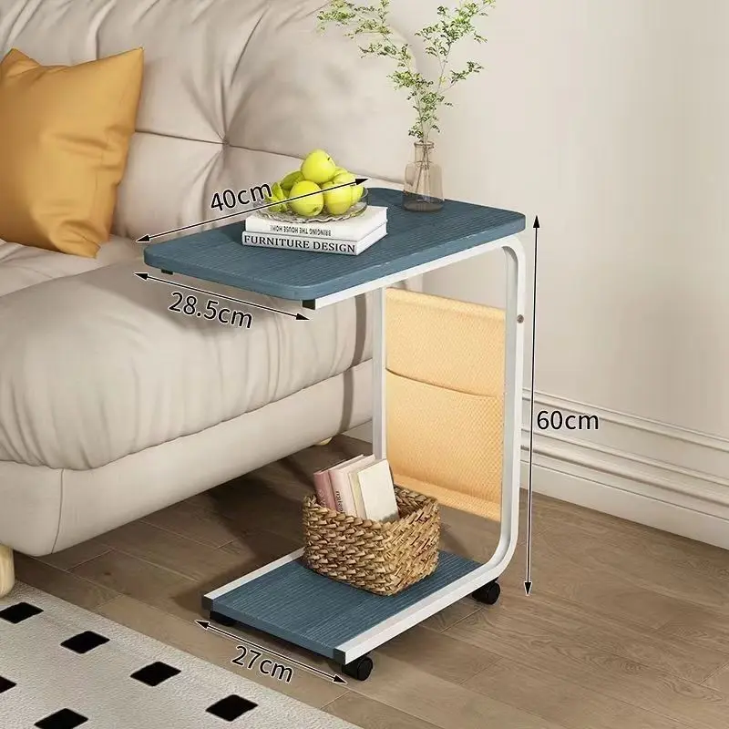 Side table, small coffee table, movable living room, sofa, side corners, pulleys, mini tea table, minimalist bedroom,End Tables