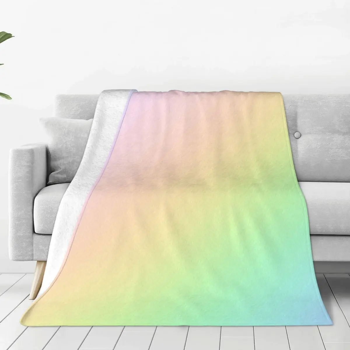 Prismatic Rainbow Ombre Gradient Design Blankets Flannel Sofa Throw Blankets For Home Bedroom Outdoor Throws Bedspread Quilt